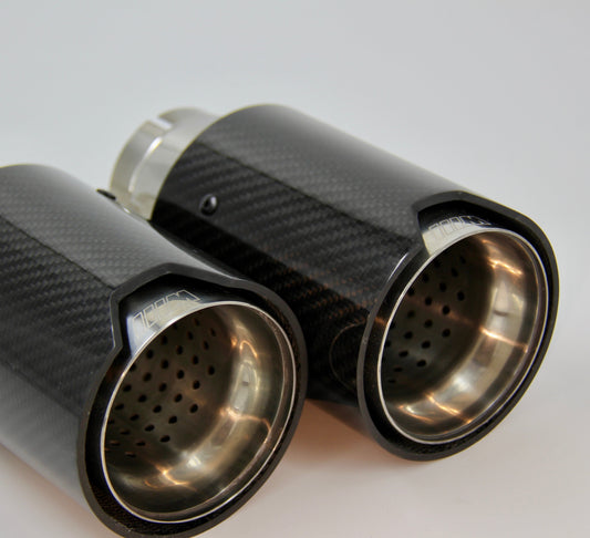 EuroCarbon M Performance / M Sport BMW Chrome Steel Carbon Fiber Exhaust Tips